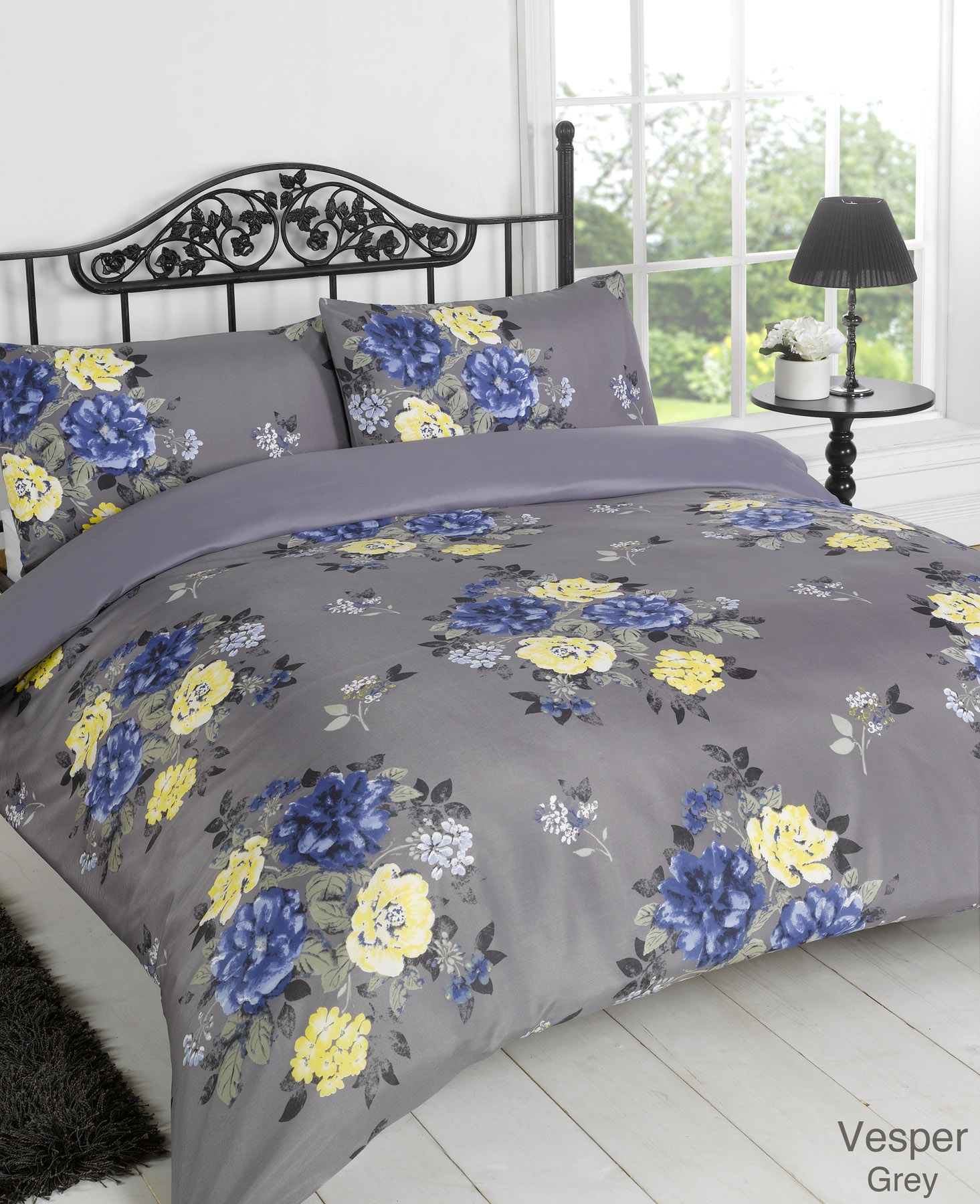 Duvet Quilt Cover Bedding Set Grey Single Double King Kingsize Super